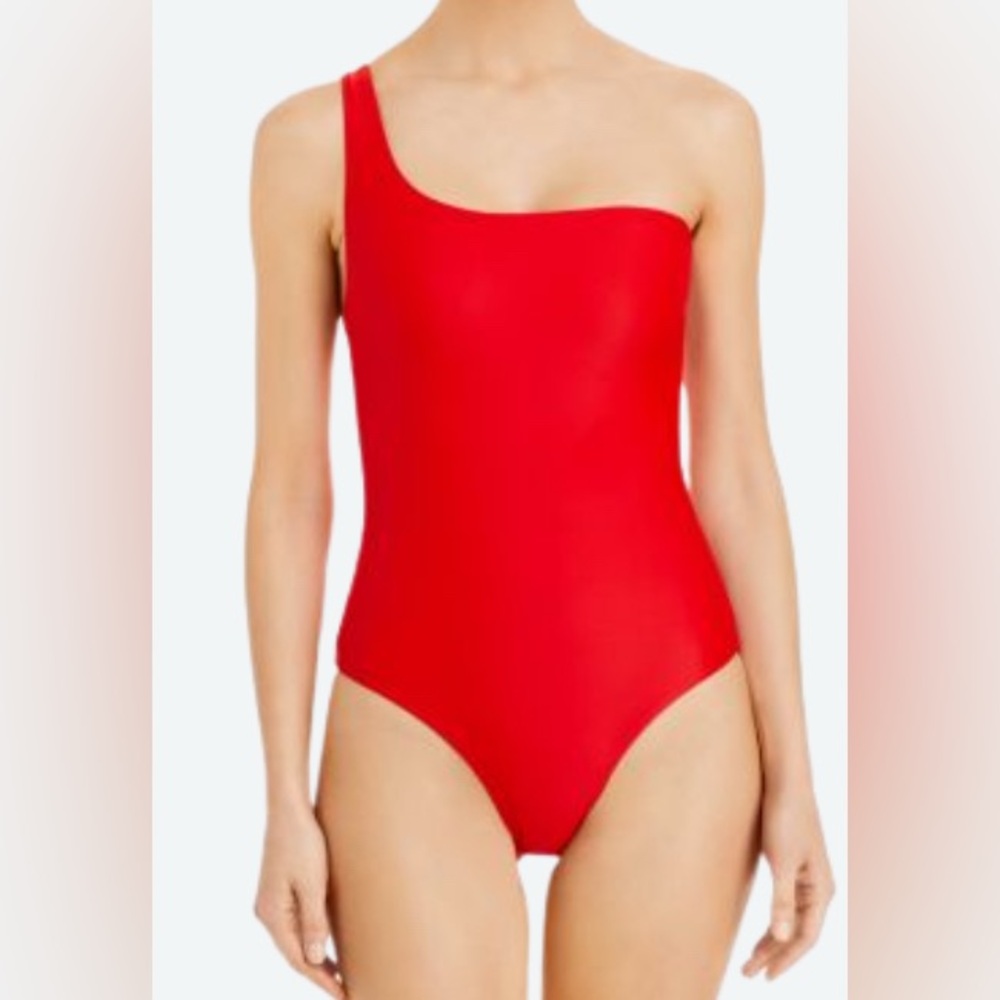 ANDIE Red One Shoulder One Piece Swimsuit Size XS NWT